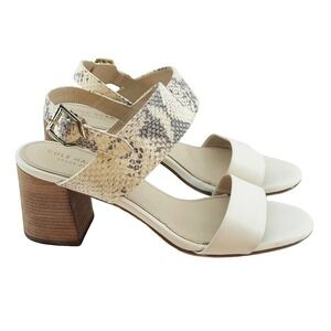 Cole Haan Cream and Snake Print Heels